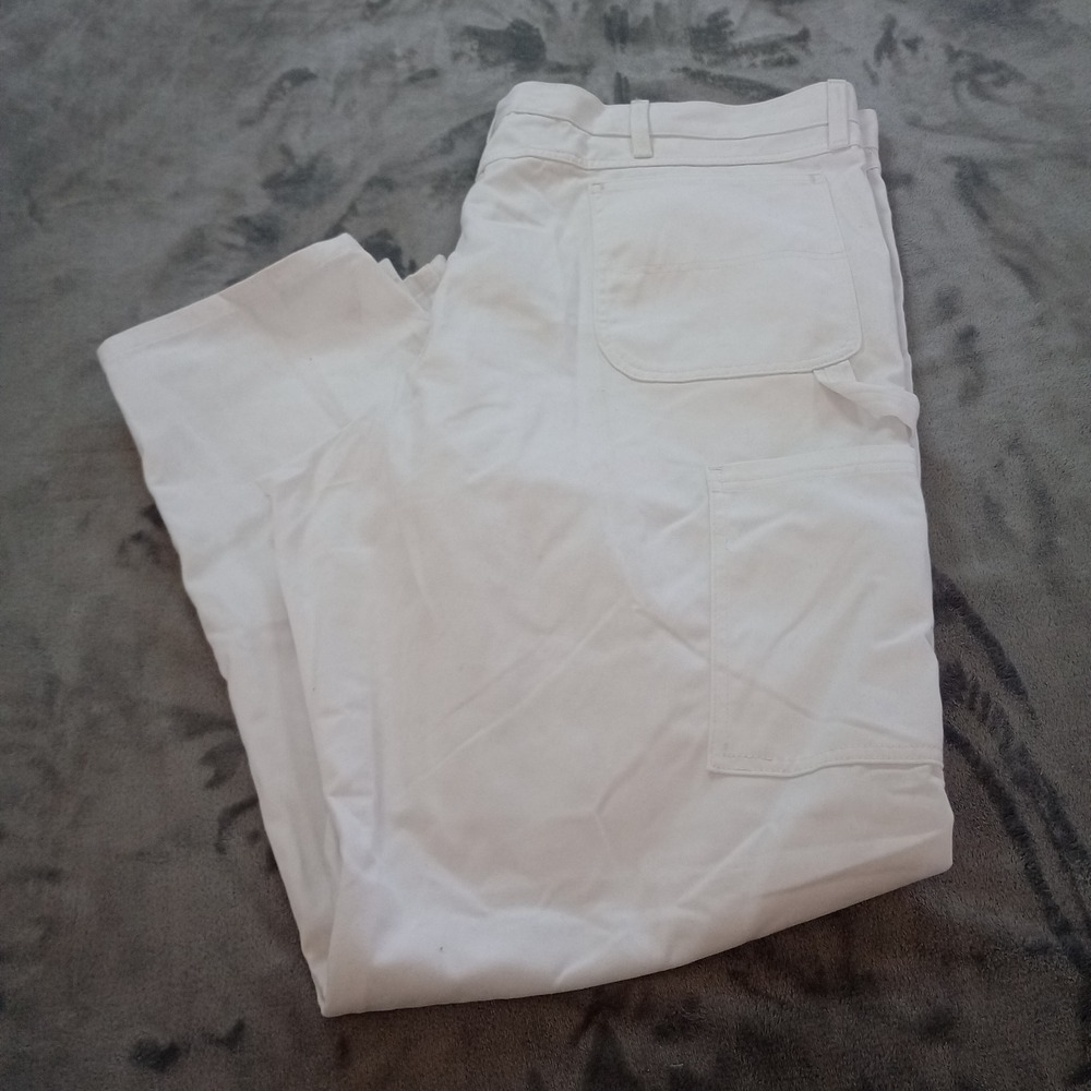 Wranglerโ Painters Pant Mens 44x32 White Relaxed Fit Workwear Utility Carpenter